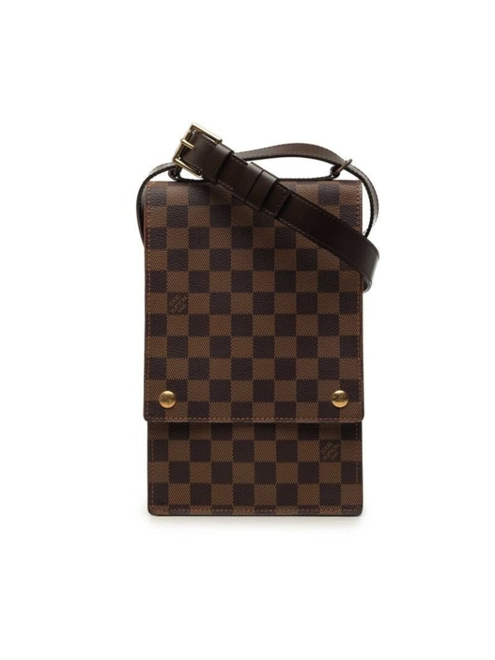 Louis Vuitton Damier Portobello Crossbody Shoulder Bag Brown Leather